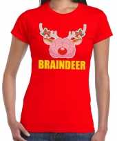 Lelijke kerstmis trui braindeer rood dames