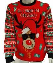 Lelijke kersttrui all i want is money lampjes