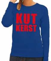 Lelijke kersttrui blauw kutkerst dames