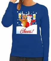 Lelijke kersttrui cheers dronken kerstman rudolf dames