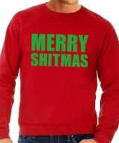 Lelijke kersttrui rood merry shitmas heren