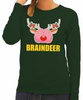 Lelijke kersttrui sweater braindeer groen dames