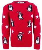 Lelijke kinder kersttrui pinguins
