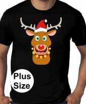 Plus size fout kerstborrel trui kerst trui rudolf rendier zwart heren