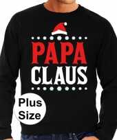 Plus size lelijke kerstborrel trui kersttrui papa claus zwart heren