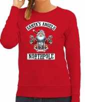 Rode kersttrui kerstkleding santas angels northpole dames