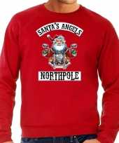 Rode kersttrui kerstkleding santas angels northpole heren grote maten