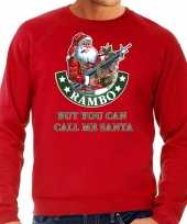 Rode lelijke kersttrui kerstkleding rambo but you can call me santa heren grote maten