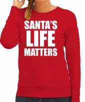 Roode kersttrui kerstkleding santas life matters dames