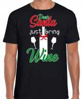 Zwart kerstrui kerstkleding dear santa just bring wine heren