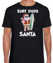 Zwart kersttrui kerstkleding surf dude santa heren