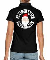 Zwarte kerspolo kerstkleding sons of santa north pole dames