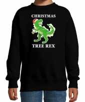 Zwarte kersttrui kerstkleding christmas tree rex kinderen