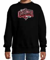 Zwarte kersttrui kerstkleding merry christmas kinderen