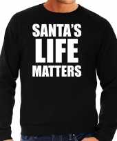 Zwarte kersttrui kerstkleding santas life matters heren