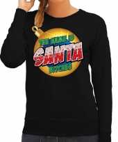 Zwarte kersttrui kerstkleding the name is santa bitches dames