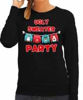 Zwarte kersttrui kerstkleding ugly sweater party dames