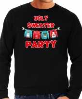 Zwarte kersttrui kerstkleding ugly sweater party heren