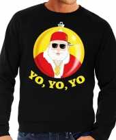 Zwarte lelijke kersttrui rapper kerstman hip hop heren